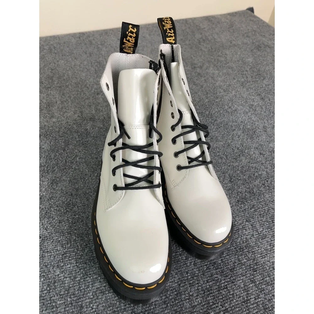 Dr. Martens  Jadon White Original Smooth‎ Leather Boots Size Men 7/Women 8